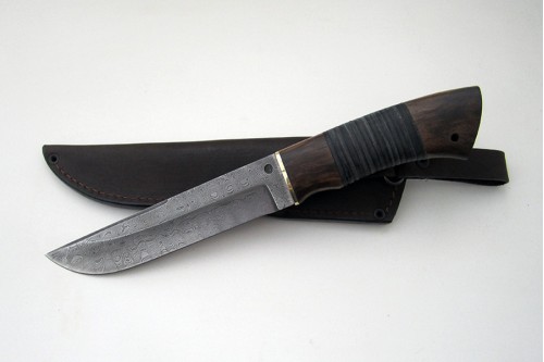 Нож из дамасской стали "Луч" - работа мастерской кузнеца Марушина А.И.